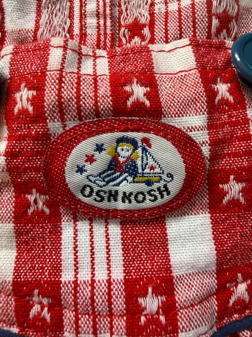 Vintage Baby Oshkosh Americana Plaid Red White Vestbak Skirt Overalls 12 Months